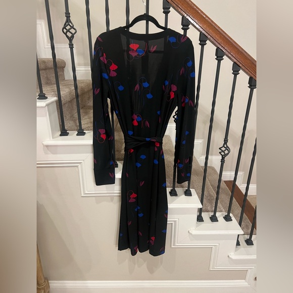 NWT Ann Taylor Black Wrap Dress with Floral Accents - Picture 11 of 15